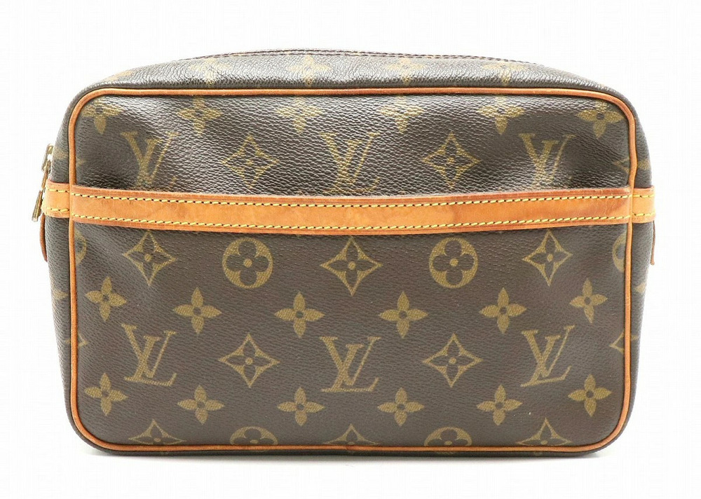 Louis Vuitton Monogram Compiegne Pouch Shoulder Bag Canvas Leather Brown